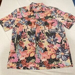 Zara Men's Colorful Denim Patterned Shirt